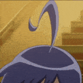a close up of a person 's head with a tail hanging from it