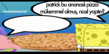 a cartoon of patrick and spongebob talking to each other
