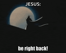 a cartoon of batman standing in front of a full moon .