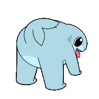 a cartoon drawing of a shark with its tongue sticking out