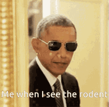 barack obama is wearing sunglasses and a suit and tie