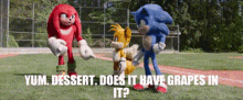 sonic movie2 knuckles yum dessert does it have grapes in it grapes