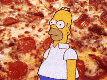 Homer Simpson Into The Pizza GIF