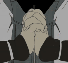 a drawing of a person 's hands folded together