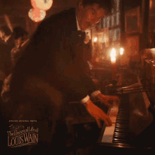 Playing Piano Louis Wain GIF
