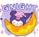Kuromi Goodnight Sticker - Kuromi Goodnight Sleep Stickers