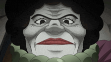 a cartoon drawing of a woman with red lips