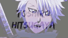 a drawing of a person with the name hitsugaya on the bottom