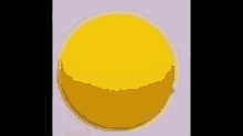 a yellow ball with a white background is floating in the air .