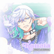 a drawing of a person with a choker and the name kanata