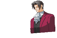 a cartoon drawing of a man in a red suit and tie