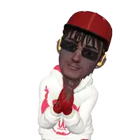 a cartoon of a man wearing a red hat and sunglasses