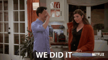 We Did It Tiffani Thiessen GIF - We Did It Tiffani Thiessen Eddie Shin GIFs