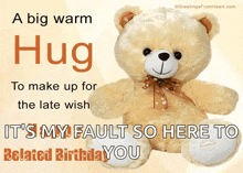 A Big Warm Hug Late Wish GIF