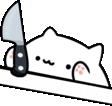 Cat With Knife Catknife Sticker - Cat With Knife Catknife Stickers
