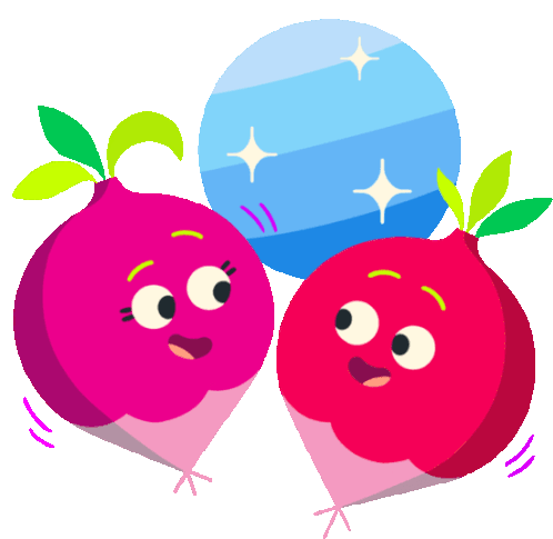 Billie And Bobby Go Dancing Sticker - Billi And Bobby Sparkling Beetroot Stickers