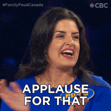 Applause For That Melissa GIF - Applause For That Melissa Family Feud Canada GIFs