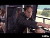 Dwight Crazy Driving GIF - Dwight Crazy Driving Driving GIFs