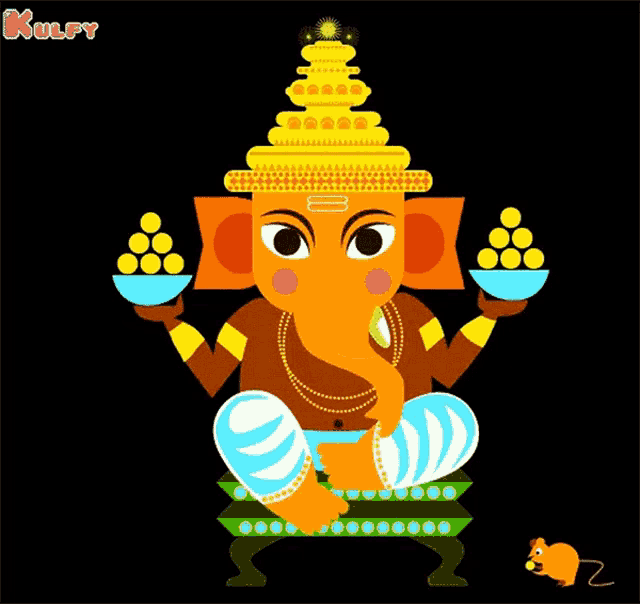Lord Ganesha Eating Laddu God GIF - Lord Ganesha Eating Laddu God Devotional - Discover & Share GIFs