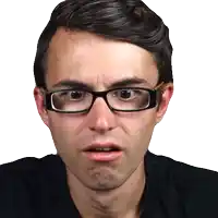a man wearing glasses makes a funny face