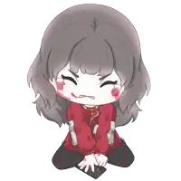 a drawing of a girl with a bloody face