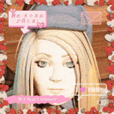 a picture of a girl with a pink speech bubble that says i love you