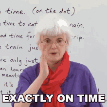 Exactly On Time Gill GIF - Exactly On Time Gill Learn English With Gill GIFs