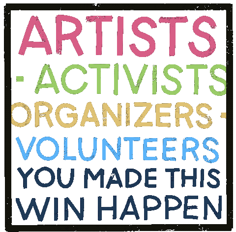 Artists Activists Organizers Sticker - Artists Activists Organizers Volunteers Stickers