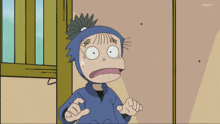 a cartoon shows a boy crying and another boy with the letter c on his sleeve