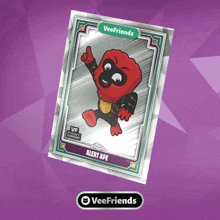 a veefriends card with a red character on it