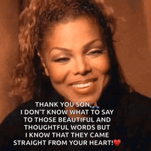 janet jackson says thank you son i don t know what to say to those beautiful and thoughtful words