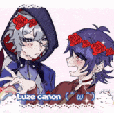 a couple of anime characters with the name luze canon