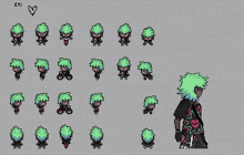 a pixel art of a person with green hair and the word eti at the bottom
