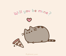 pusheen cat will you be mine propose