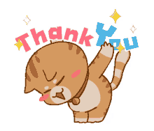 thank you sticker thanks sticker line sticker cat sticker orange cat