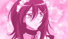 a girl with long hair and a maid outfit