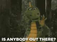 Dudley The Dragon Is Anybody Out There GIF - Dudley The Dragon Is Anybody Out There Anyone Out There GIFs