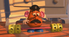 Toy Story: Barbell Deadlift GIF - Toysotry Mr Potato Fail GIFs
