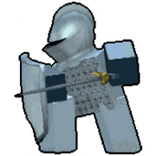 a knight in armor is holding a sword and shield in a video game .