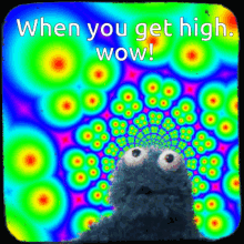 Wow Cookie Monster GIF - Wow Cookie Monster When You Get High GIFs