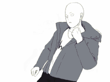 a drawing of a person wearing a black shirt with chinese writing