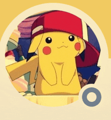 a picture of a pikachu wearing a hat