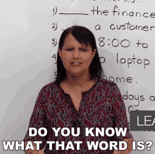 Do You Know What That Word Is Rebecca GIF - Do You Know What That Word Is Rebecca Learn English With Rebecca GIFs
