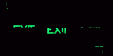 a green exit sign is lit up in the dark .