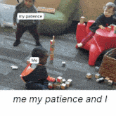 a picture of children playing with blocks with the caption my patience
