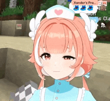 a close up of a cartoon girl wearing a nurse 's hat and wings .