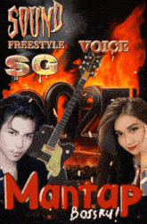 a man and a woman are on a poster for sound freestyle