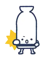 a cartoon drawing of a condom with a yellow star in the background