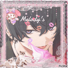 a picture of a girl with melody 's written on the bottom