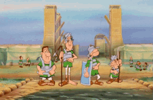 romans beaten up startled asterix et le coup du menhir asterix and the big fight